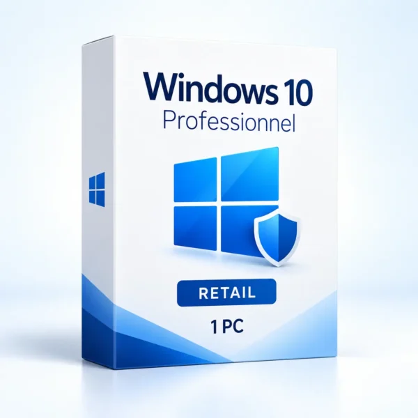 licence Windows 10 Professionnel Retail pour 1 PC.