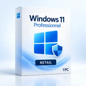 licence Windows 11 Professionnel Retail pour 1 PC.